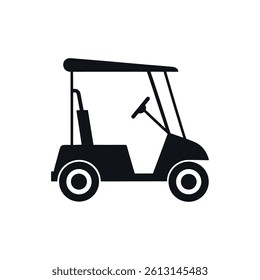 This vector file titled 'Golf Cart Vector Icon Silhouette Design Recreational Vehicle Isolated On White Background Simpl