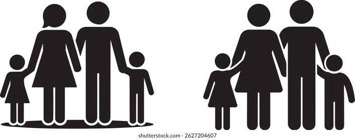 Este archivo de Vector titulado 'Stick Figure Family Icon Set Pictogram Symbol Sign Ilustración vectorial' contiene contenido relacionado
