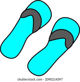 this is a vector of footwear or sandals in blue