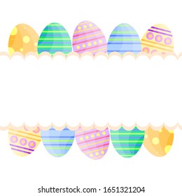 This is vector frame with Easter eggs isolated on white background.