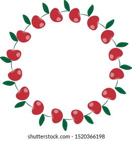 This is vector frame with red cherry and green leaves. Could be used for flyers, postcards, banners,holidays decorations, etc.