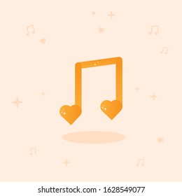 This is vector gold musical note on light background. Could be used for postcards, flyers, holidays decorations.