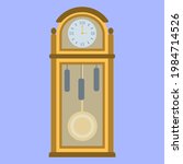 This is a vector of grandfather clock or you usually call it as floor clock. The clock show us that the time is 3 o