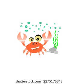 This vector graphic of cute crab character vector illustration is perfect for cover ad icon wallpaper background and template etc