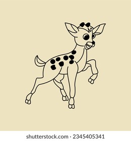 This vector graphic of cute doodle mouse deer vector illustration is perfect for decoration,sticker,cover,template,wallpaper,children's drawing book etc.