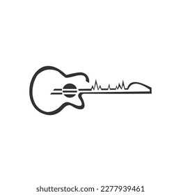 This vector graphic of guitar vector sketch illustration is perfect for logo template mascot sticker background and wallpaper etc