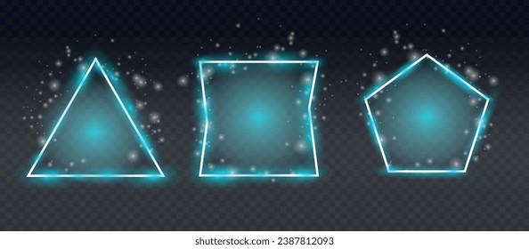This vector graphic illustration depicts an abstract and modern design created in a neon style. In the picture you can see the geometric shapes and lines that make up the night environment.