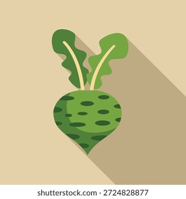 Este gráfico de Vector de un kohlrabi es perfecto para fomentar hábitos alimenticios saludables y concienciar sobre los beneficios de incorporar verduras en una dieta equilibrada