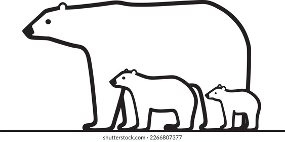This vector graphic of a polar bear captures the iconic silhouette of this magnificent animal in a modern and stylized way, making it perfect for use in a variety of designs and applications.
