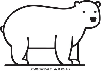 Este gráfico vectorial de un oso polar captura la silueta icónica de este magnífico animal de una manera moderna y estilizada, haciéndolo perfecto para su uso en una variedad de diseños y aplicaciones.
