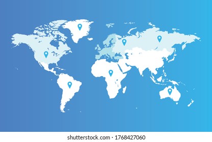 in this vector graphic is shown the geographical map of the world,vector,colorful,cartoon.