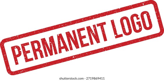 Este gráfico de Vector muestra un sello de estilo grunge con las palabras "Logotipo permanente", adecuado para la marca corporativa, marcas oficiales o que significa identidad establecida.