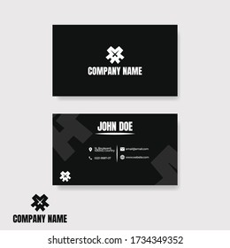 This is a vector graphics of a business card with a logo, this logo and business card is black and white, to make it look elegant and premium, something brand that uses black is more reliable because 