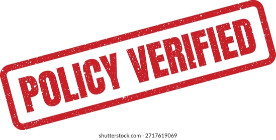 Este sello grunge de Vector muestra "POLÍTICA VERIFICADA" en letras mayúsculas en negrita. Uso para documentos que confirman la exactitud o la autenticación oficial de las normas.