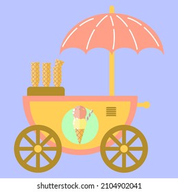 This is a vector of ice cream cart.