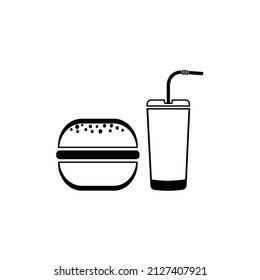 This is a vector icon design in the form of food and drink on a white background.
