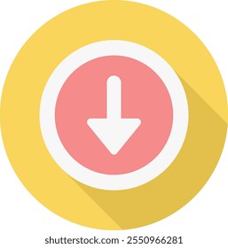 This vector icon features a download arrow, perfect for representing data transfer and file access. Ideal for illustrating digital downloads, online data retrieval, and tech solutions in modern 