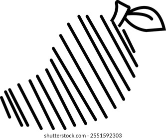 This vector icon features a mango depicted in a line art style, symbolizing tropical fruits, summer, and healthy eating. Ideal for use in designs related to food, beverages, nutrition, or tropical