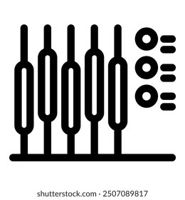 This vector icon features a tuning fork, a device used to tune musical instruments and demonstrate sound wave frequency