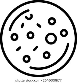 This is a vector icon of a pepperoni pizza, perfect for use in restaurant menus, food blogs, and other graphic design projects. Enjoy it!