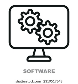 This vector icon represents the world of software, symbolizing the power and versatility of digital technology and its role in modern computing.