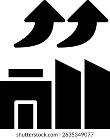 Este ícone de vetor é uma representação visual inteligente e versátil para o conceito de melhoria, especialmente no contexto de instalações industriais ou infraestrutura.