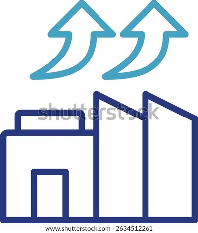 This vector icon is a smart and versatile visual representation for the concept of improvement especially in the context of industrial facilities or infrastructure.