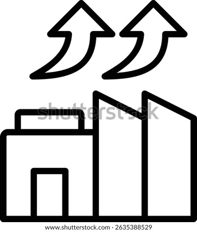 This vector icon is a smart and versatile visual representation for the concept of improvement especially in the context of industrial facilities or infrastructure.