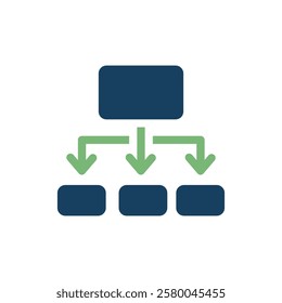 This vector icon symbolizes a strategic approach, showcasing a central node with diverging pathways, ideal for visualizing complex decisionmaking processes and scenarios that demand analysis