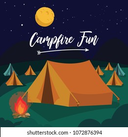 This vector illustration is basically a Campfire Fun Background.