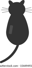 This is vector illustration. Black cat in flat style.