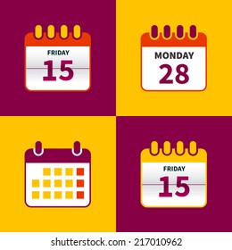 This vector illustration of a calendar flat icon. 