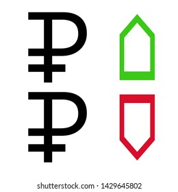 This is a vector illustration. Currency rate. Russian ruble.