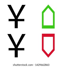 This is a vector illustration. Currency rate. Japanese yen.