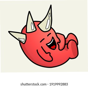 
This vector illustration is of a cute character laughing