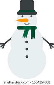 This is a vector illustration. Cute snowman in a flat style.