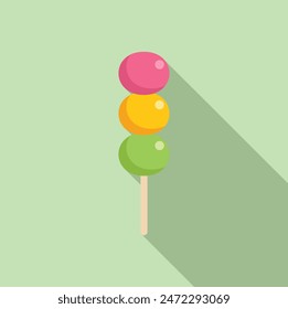 This is a vector illustration of a delicious dango dessert, perfect for projects related to japanese cuisine