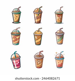 Esta Ilustración vectorial representa un ícono de bebida sobre un fondo blanco limpio. 