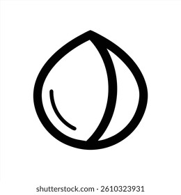 This vector illustration depicts a clear outline of a nut, highlighting its unique shape and smooth texture. The design focuses on minimalism and clarity, ideal for various applications.