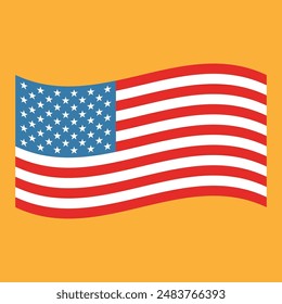 This vector illustration depicts the flag of the United States of America.