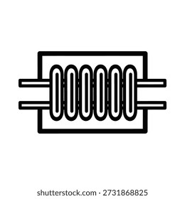 This vector illustration depicts an inductor, a crucial electronic component used in various circuits for energy storage. The design is clean and professional, suitable for technical and educational purposes.