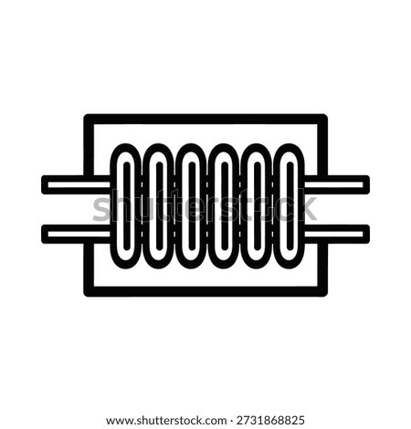 This vector illustration depicts an inductor, a crucial electronic component used in various circuits for energy storage. The design is clean and professional, suitable for technical and educational purposes.