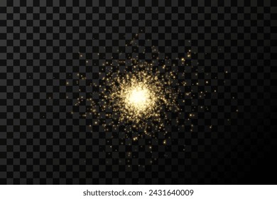 Esta ilustración vectorial representa pirotecnia y fuegos artificiales sobre un fondo negro con animación. Explosiones brillantes, explosión de estrellas.