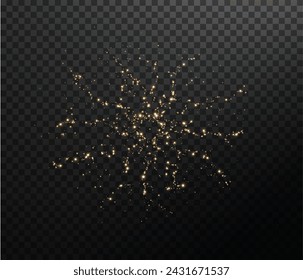 Esta ilustración vectorial representa pirotecnia y fuegos artificiales sobre un fondo negro con animación. Explosiones brillantes, explosión de estrellas.