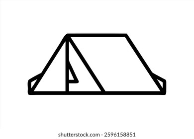 This vector illustration depicts a simple camping tent set against a plain background, symbolizing outdoor adventures and nature exploration. Ideal for camping, hiking, and adventure themes.