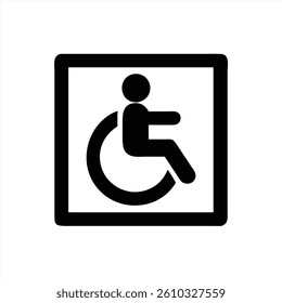 This vector illustration depicts a simple and clear accessible symbol, designed for use in public spaces to indicate accessibility for individuals with disabilities and mobility challenges.