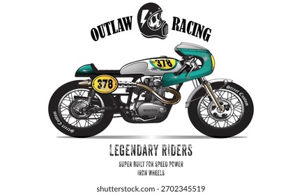 Este diseño de Ilustración vectorial de una motocicleta es verde y tiene un fondo negro, adecuado para todo el contenido.