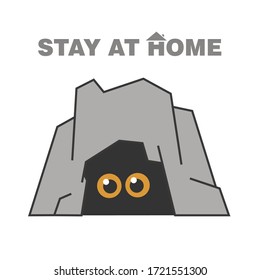 
this is a vector illustration design to stay at home