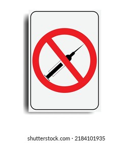 This is a vector illustration of a design for a warning sticker using a syringe