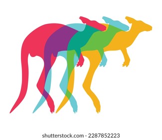 this vector illustration design,multicolor kangaroo.its good logo design unique,simple and colorfull.it's good for any business. svg